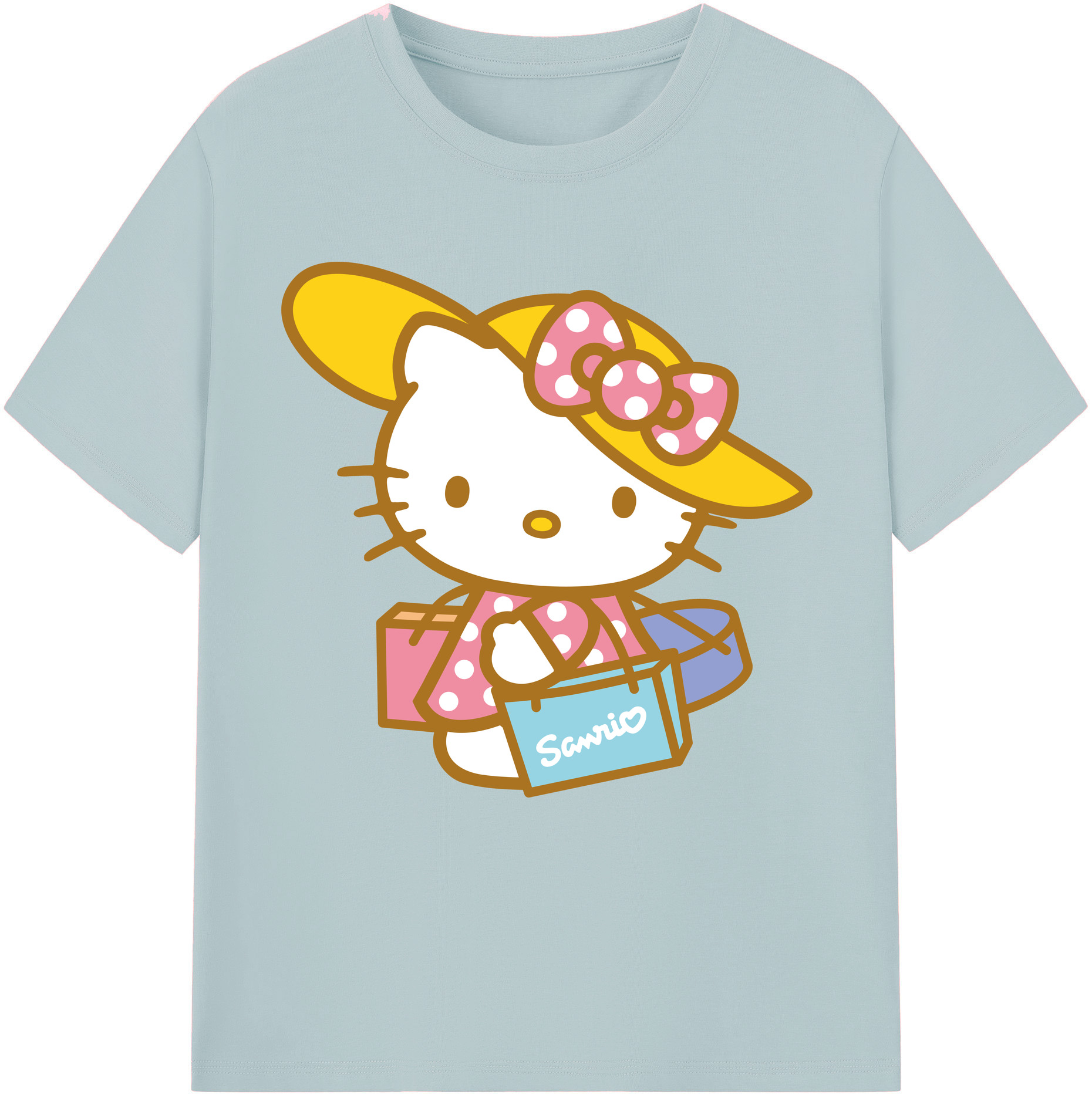 （画像用） Hello Kitty ハローキティ 綿100％半袖Tシャツ（フロントプリント）